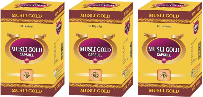 Surjichem Musli Gold Capsule Pack Of 3 Each Of 30 Capsules(Pack of 3, 90 Capsules)