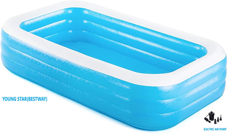 YOUNG STAR JUMBO PREMIUM 10 FEETS FOR KIDS & ADULTS Inflatable Swimming Pool(Blue)