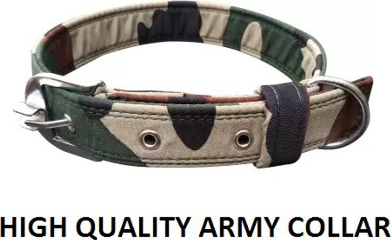 Hachiko Premium Quality Nylon 3D Military Army Printed Dog Collar Dog Collar & Leash(Extra Large, ARMY)