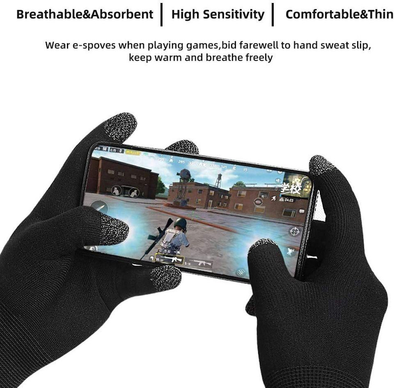 TECHGEAR Smart Gaming Gloves for PUBG Touch Screen Gaming Gloves Finger Sleeve(M Black)