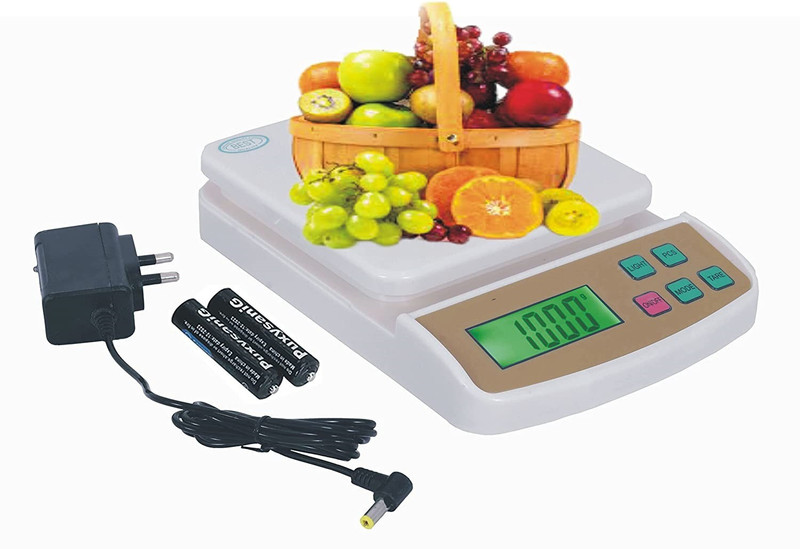 Gentle e kart ® Multipurpose Portable Electronic Digital Weighing Scale Weight Machine with Adapter (10 Kg - with Back Light) Weighing Scale(White)