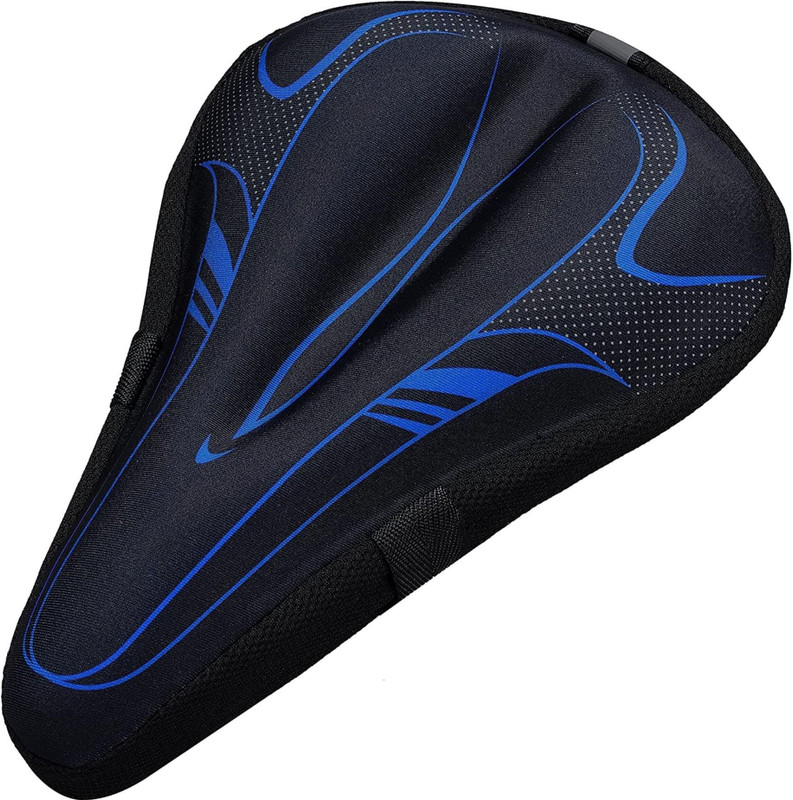 FABSPORTS Bike Seat Cover- Premium Bicycle Saddle Pad, Extra Gel Cushion, Fits Slim Seats Saddle Cover Free Size(Blue)