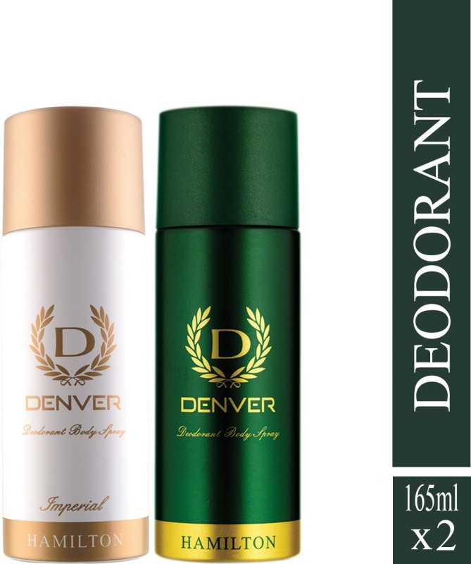 DENVER Hamilton and Imperial Combo Deodorant Spray - For Men(330 ml, Pack of 2)