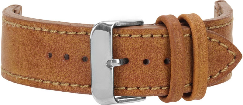 Roycee 9271422 22 mm Synthetic Leather Watch Strap(Tan)