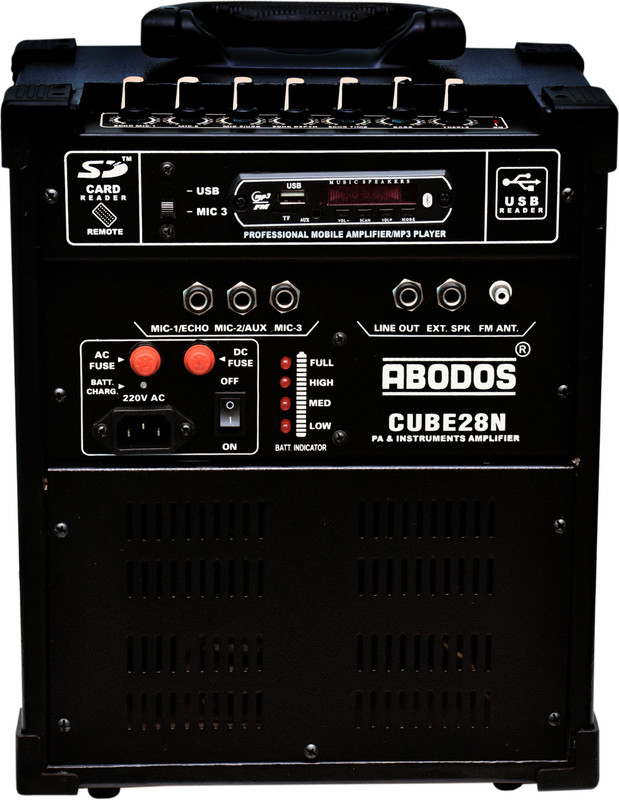 ABODOS PROFESSIONAL GUITAR /KEYBOARD /OCTAPAD KAROKE CUBE-28 30 WATT SINGING PURPOSE AMPLIFIER WITH 1 CORDLESS MOCROPHONE INBUILT 30 W AV Power Amplifier(Black)