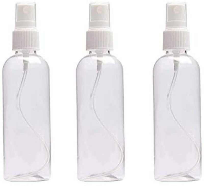 fixree Empty Plastic Spray bottle fine mist for sanitizer,Hair, Cleaning 100ml 100 ml Plastic Spray Bottle(Pack of 2, Clear)