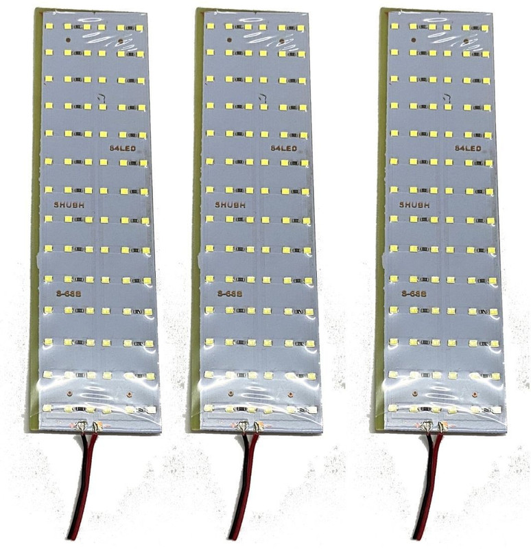 TechSupreme Pack Of 3 12V High Brightness DC LED Bulb 84 SMD LED Light for Car, Home,Kitchen,e rickshaw and Light Light Electronic Hobby Kit