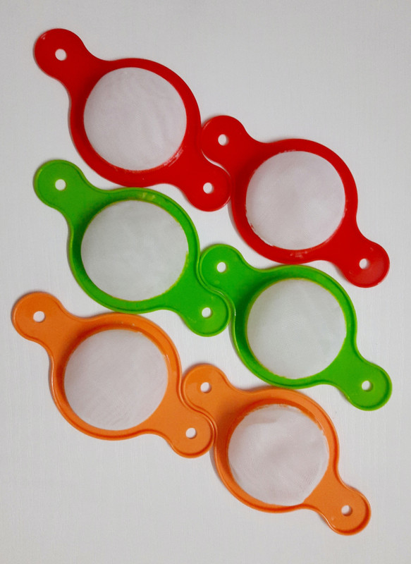 THE CIVIC SHOPPER Unique handle free Strainers With Plastic Mesh Ideal for All Liquid, Multi Color Tea Strainer(Pack of 6)