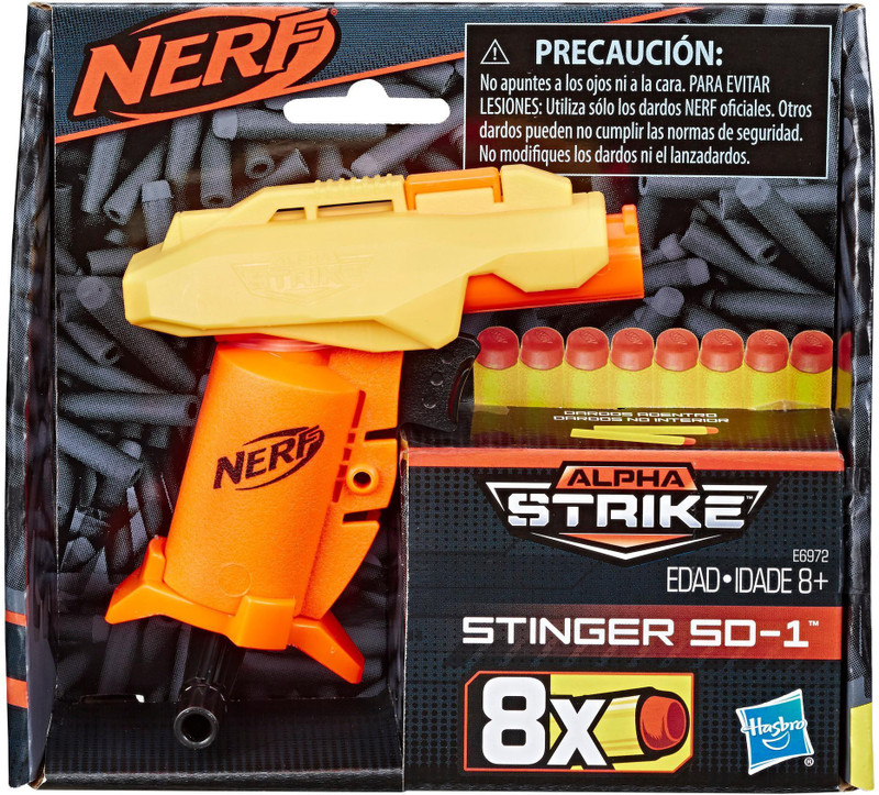 Hasbro Stinger SD-1 Nerf Alpha Strike Toy Blaster Guns & Darts(Yellow, Orange)