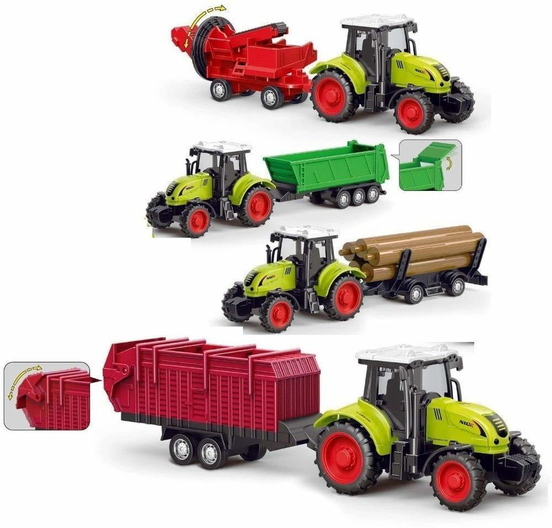 ARNIYAVALA Toy Vehicles Set Assembly Toy Farm Truck Construction Set,Play Set with Screwdriver Toy for 3 Year Old Boys,Kids,Girls,4 Pcs Set Tractor Trolley. (Multicolor, Pack of: 1)(Multicolor)