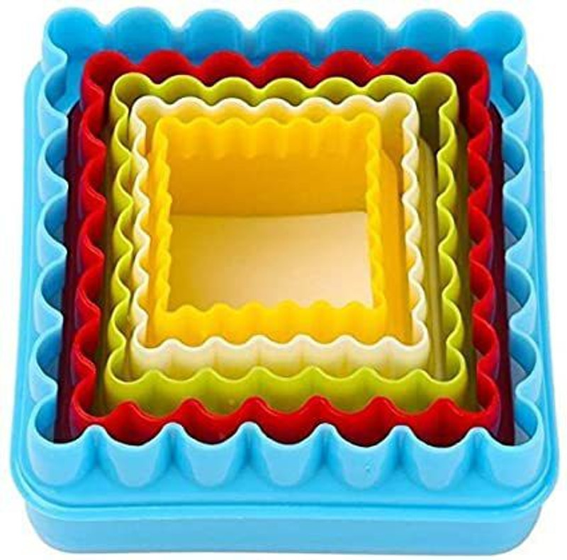 noble foods 5 Piece Set Plastic Cupcake Cookie Cutter Cake Mold Biscuit Fondant DIY Cake Kitchen Cooking Tools Square Shape Cookie Cutter(Pack of 5)
