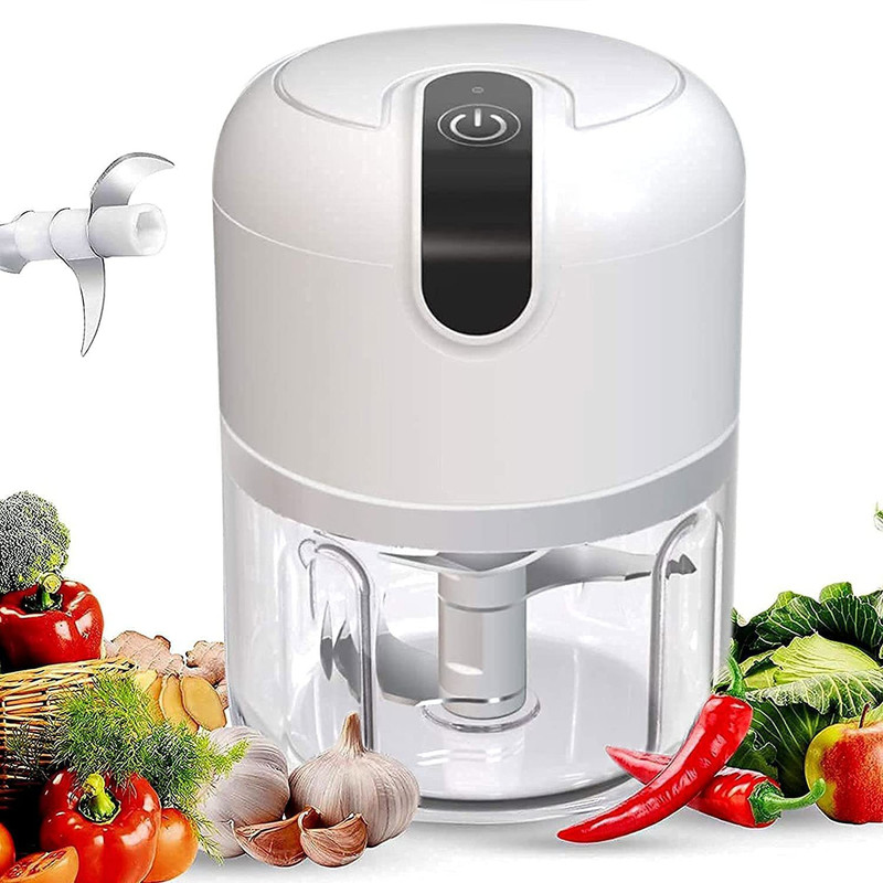 Wishbone by Wishbone Electric Mini Garlic Chopper Wireless Food Processor Portable Garlic Choppers Electric Vegetable & Fruit Chopper(1)