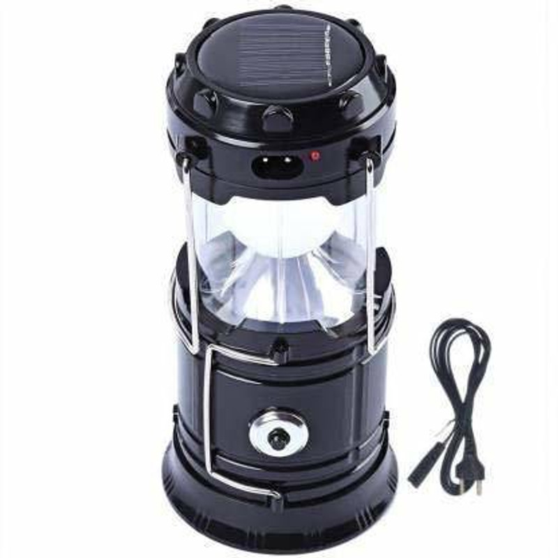 City Shoppy Newest Style Solar Lamp or LED Lantern Classic flashlight Camping Solar light for home, Rechargeable LED(6+1) Shop Light Portable Torch Outdoor Lighting Black Plastic Hanging Lantern(15 cm X 10 cm, Pack of 1)