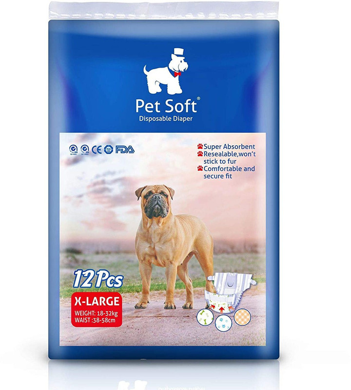 VM Mart Pet Soft Disposable Puppy Dog Diaper | 12 Pcs, Extra Large Disposable Dog Diapers(Pack of 12 XL)