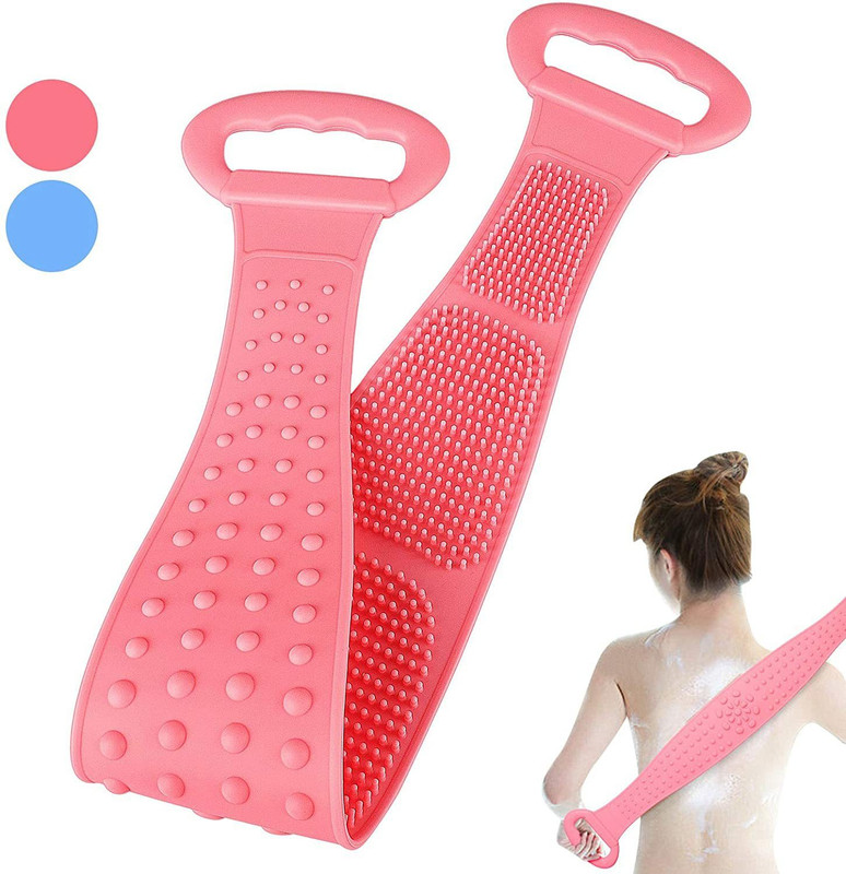 Daily Fest Silicone Back Scrubber for Shower, Exfoliating Lengthen Bath Scrubber Back Cleaning Strap, Rich Foam, Long Lasting, Safe, Comfortable Massage Belt Shower Towel