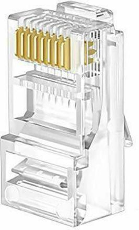 ONCRO Pack of 25pcs Plugs RJ45 connector, lan Crimp Hood Connectors 8P8C Ethernet lan adapter Network caps for CAT5 CAT5E CAT6 Cable Solid Crystal Transparent Solid Head. Wired Ethernet Lan Adapter compatible with Windows, Mac(480 Mbps)