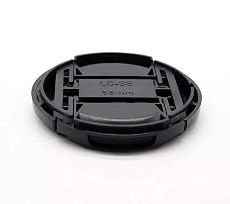 SUPERNIC 58mm Front Lens Cap with String Thread for 58 mm Lens 5d/650d/ 1100d/ 600d/700d/1200d/1300d with 18-55mm & 55-250mm Lens (Blank 58mm Lens Cap) with Microfiber Cloth Lens Cap(Black, 58 mm)