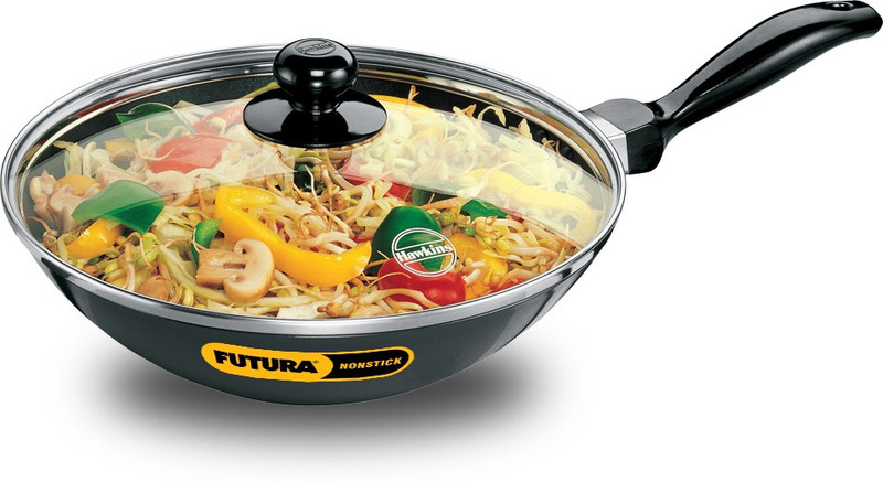 Hawkins Deep-Fry Pan, (NK25S) Kadhai 26 cm diameter with Lid 2.5 L capacity(Hard Anodised, Non-stick)