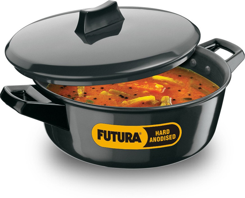 Hawkins Cook n Serve Bowl (ACB40) Sauce Pan 23 cm diameter with Lid 4 L capacity(Hard Anodised)