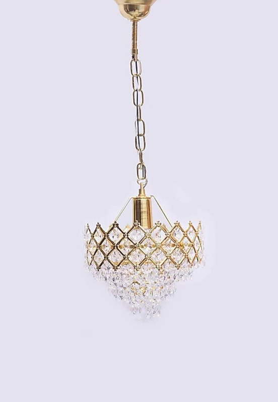 BILAL ANSARI 160MM Jhoomer RED NUG GLOSSY LOOK CHANDELIER CEILING LAMP WITH DECENT LIGHT Chandelier Ceiling Lamp Chandelier Ceiling Lamp(Gold)