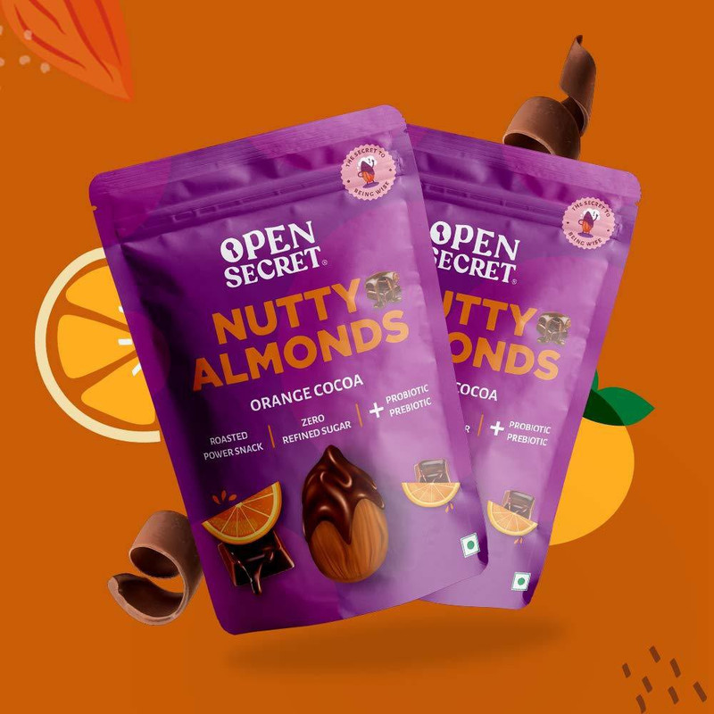 OPEN SECRET Orange Cocoa Nutty Almonds | Zero Refined Sugar...