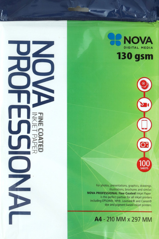 NOVA A4 Professional Fine Coated 130GSM 100 Sheet Unruled A4 ( 210MM X 297 MM ) 130 gsm Photo Paper(Set of 1, White)