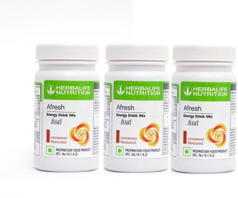HERBALIFE Afresh Energy Drink Powder Plant-Based ProteinÂ Â (150 g, CINNAMON) Nutrition Drink(3x50 g, CINNAMON Flavored)