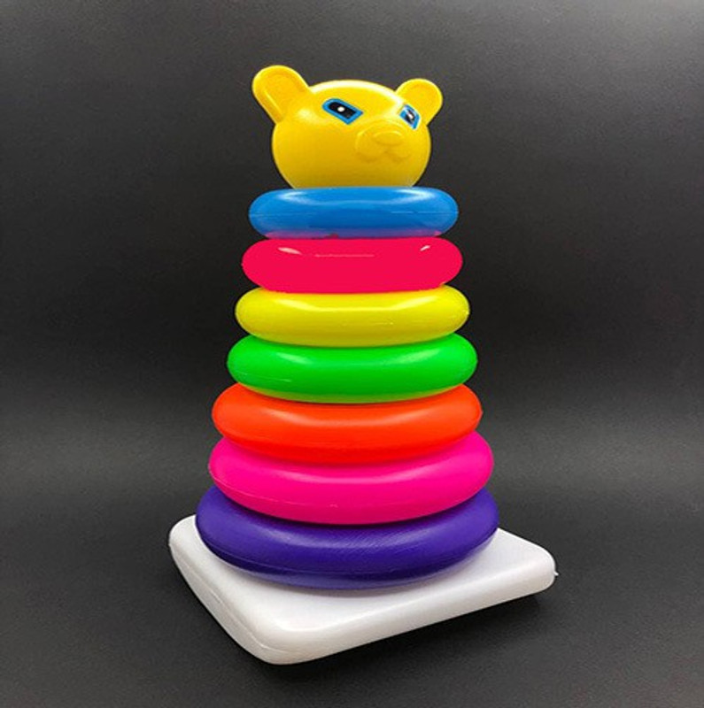 jmv Plastic Teddy Stacking Ring Jumbo Stack up Educational Toy Multicolour Rings Tower Construction Toys Set(Multicolor)