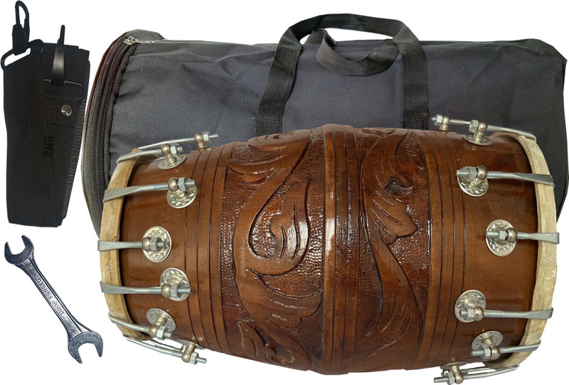 CLASSICMUSIC Brown carving 36 kit double nut and bold Nut & Bolts Dholak(Brown)
