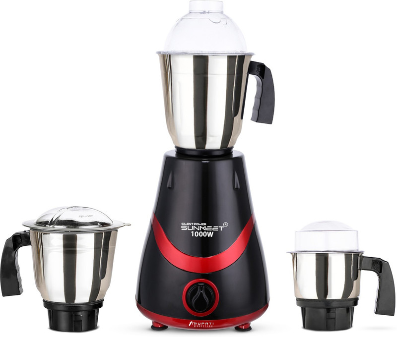 Silentpowersunmeet SPS 1000W NECKLACE BLACK RED 3S 1000 W Mixer Grinder(NECKLACE 1000W Mixer Grinder with 3 Stainless Steel Jars (1 Wet Jar, 1 Dry Jar and 1 Chutney Jar), BLACK-RED | 3 Jars | BLACK-RED)