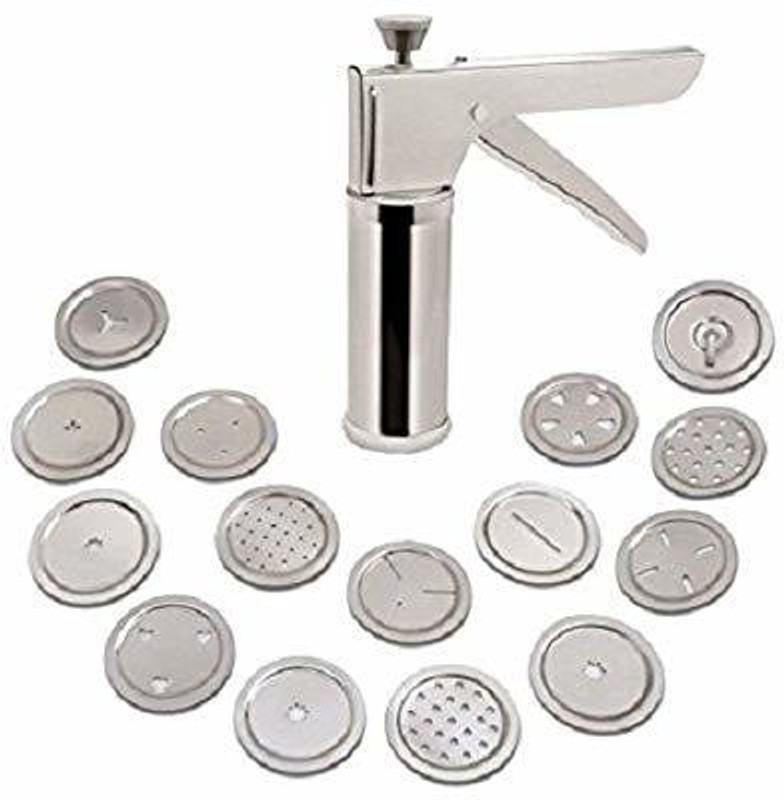 K Kudos Enterprise h 15 Different Types of Stainless Steel Jaalis, Silver Cookie & Biscuit Press Pump(Manual)