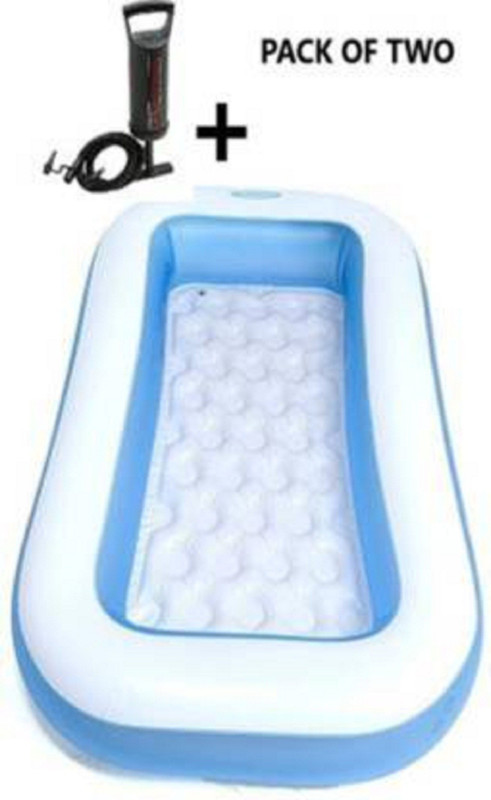 HREYANSH COLLECTION Bath Tub Rectangular with Air Pump for Baby kids & Audlts(Blue, White)