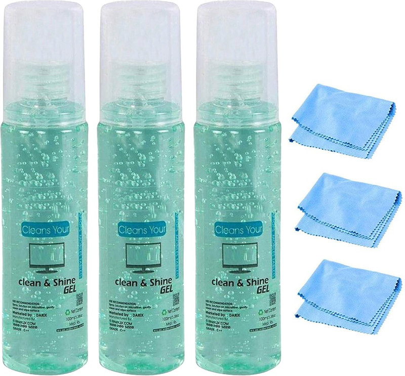 Homeboss by DARix™ Original Screen Cleaning Gel for TV/Computer/Mobile/Almirahs/Doors/Screen Dusting Cleaner Kit for LED and LCD Screens (Pack of 3, 300ml) for Computers, Laptops, Mobiles(FDX100-3)