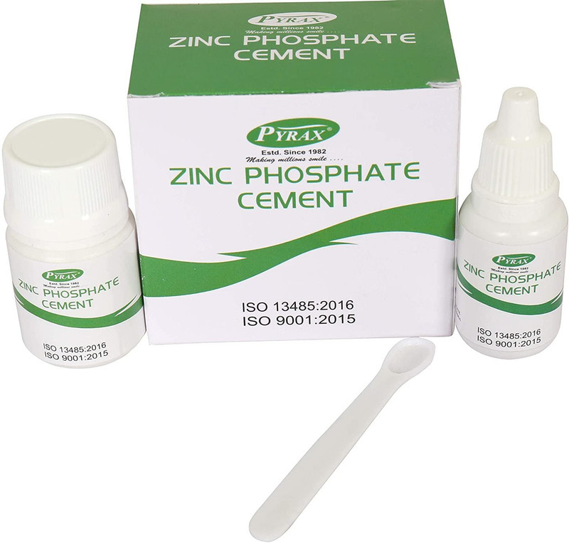 pyrax Dental Zinc Phosphate Cement (1 x 30 gm powder jar, 1 x 15 ml Liquid, 1 x spoon, 1 x Mixing pad) Product From Factory Dental Elevator