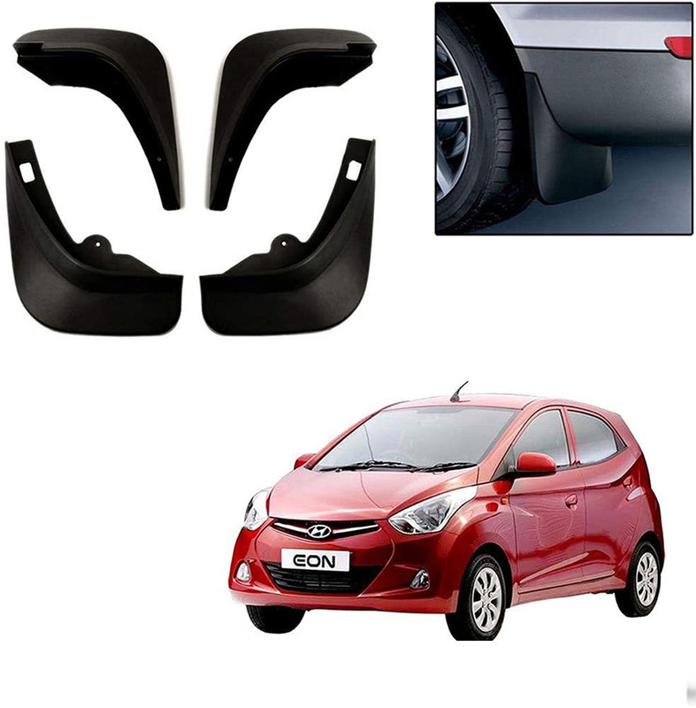 GS Grow n Shine Rear Mud Guard For Hyundai EON Sportz 2011(Black)