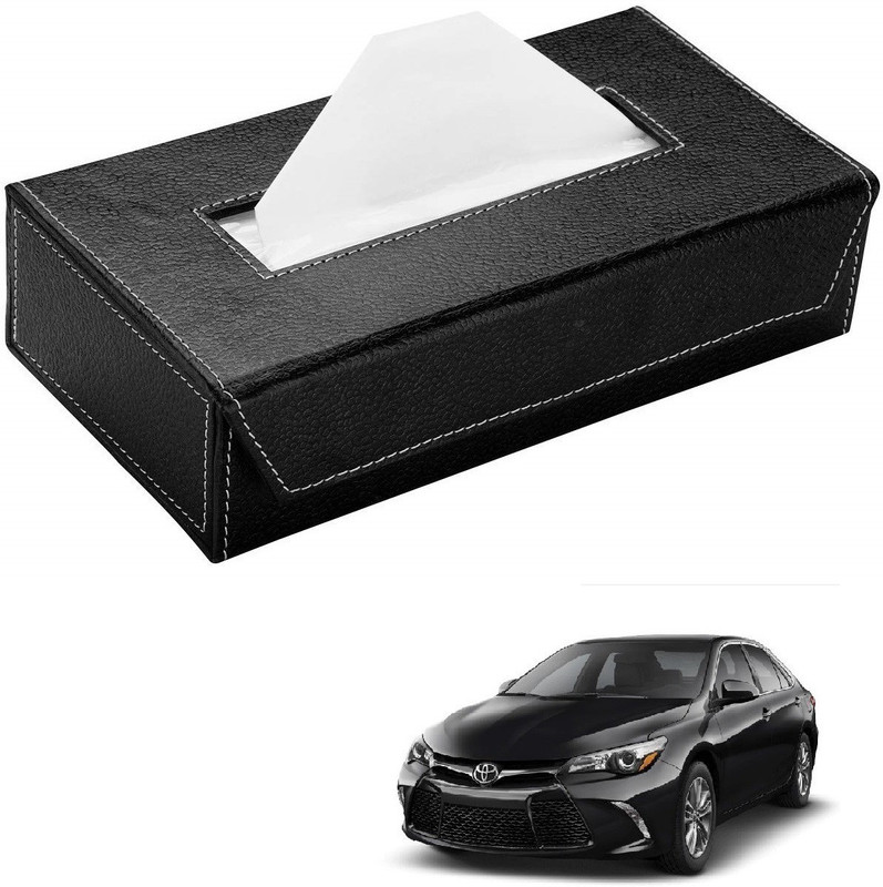 AuTO ADDiCT Car Tissue Box Paper Tissue Holder Black with 200 Sheets(100 Pulls) For Toyota Camry Vehicle Tissue Dispenser(Black)
