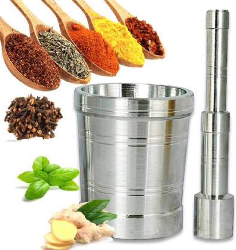 Bekner Khal Batta/Mortar & Pastel/Imam Dasta for Kitchen Size Aluminium Masher(Pack of 1)