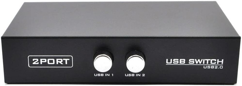 spincart 2 Port USB 2.0 Sharing Manual Switch Box Hub 2 PC Share 1 USB Device for Printer Scanner Media Streaming Device(Black)