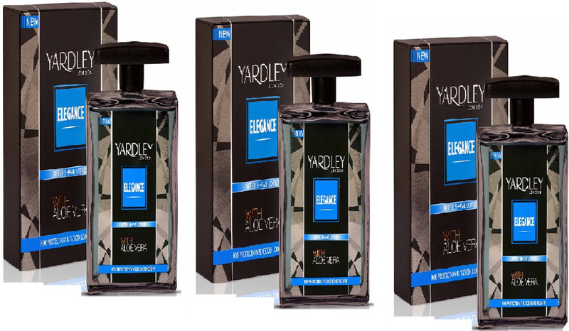 YARDLEY ELEGANCE AFTER SHAVING LOTION WITH ALOE VERA EACH 50ML PACK OF 3(150 ml)
