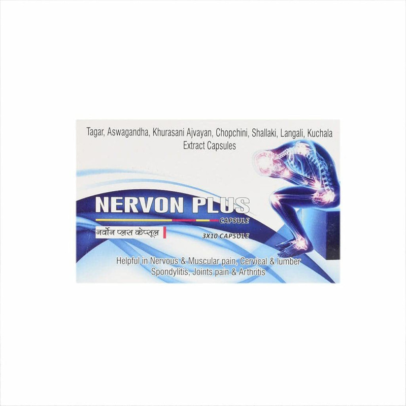 SN HERBALS Nervon Plus Ayurvedic Herbal Capsules for Nerve Health(30 Capsules)