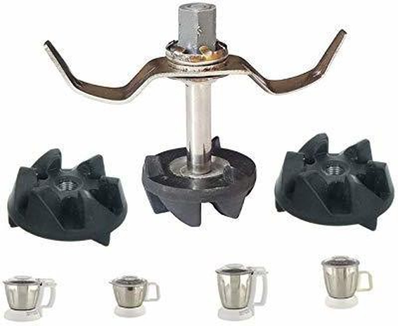 QEMIQ ™ -Mixer Grinder Stainless Steel Blade Set with Coupler + Extra 2 Jar Coupler - Suitable for Panasonic Mixer Blender Blade