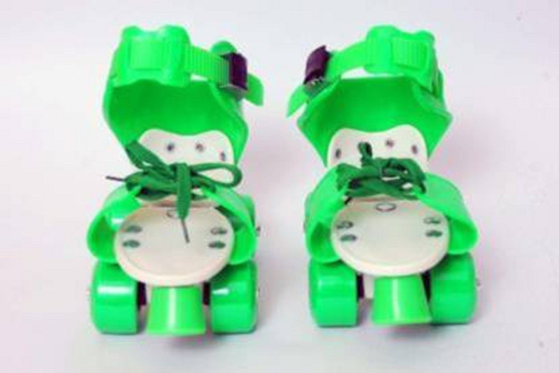 JAMEN BORO company Green Skatings For Kids Childrens With Front Breaks In-line Skates - Size 4 -12 year Quad Roller Skates Quad Roller Adults Size  4 UK - 9 UK(Adjustable, Beginner, Green)