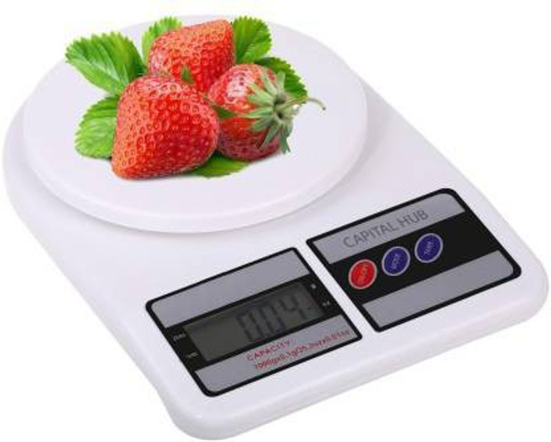 Catron Digital Kitchen Weighing Machine Multipurpose Electronic Weight Scale with Backlit LCD Display for Measuring Food, Cake, Vegetable Weighing Scale Weighing Scale(White)
