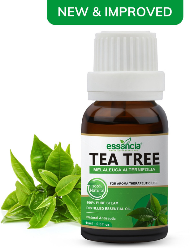 essancia Tea Tree Essential Oil for Face, Hair Care, Skin Care, Acne, Scalp, Foot, Toenails, Pimples, Dandruff, and Aromatherapy. 100% Pure, Natural, Undiluted and Therapeutic Grade Essential Oil(15 ml)