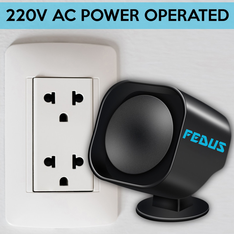 Fedus Black 220v -110 DB Industrial Security Sound Alarm Buzzer Siren Hooter Security Loud Sound Alarm for Bank, Factories, Hospitals, Mines, fire Alarm, Security System, Ambulance Etc,Pack of 1 Audible Car Alarm