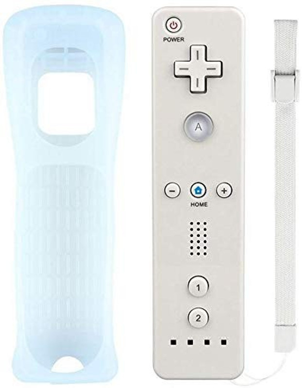 TMG Wii Remote Controller, Replacement Remote Game Controller with Silicone Case and Wrist Strap for Nintendo Wii and Wii U (White)  Gaming Accessory Kit(White, For Wii U)