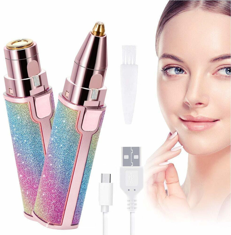 RIYUZONE ortable 2 In 1 Flawless Eyebrow Remover and Pain less Hair Remover Hair Curler(Multicolor)