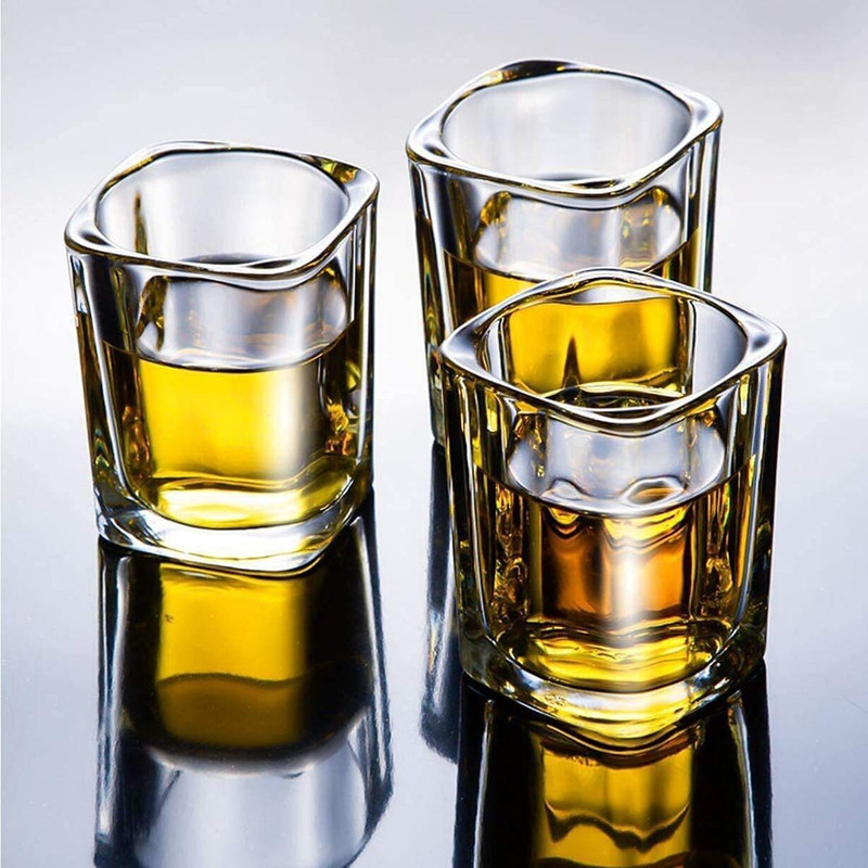 Just Cliqq (Pack of 6) Shot Glass for vodka Tequila shots heavy base Glass Set Shot Glass(50 ml, Glass, Clear)