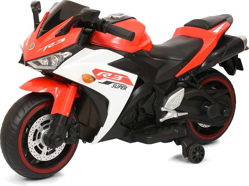 Tector Big R3 Style 2.4Ghz RideOn Remote Control Bike with Hand Acceleration Bike Battery Operated Ride On(Red)