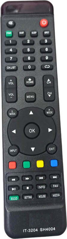 EHOP SH3204 SH4004 Compatible Remote Control for LED LCD TV(Please Match The Image with Your existing or Old Remote Before Ordering) Intex Remote Controller(Black)
